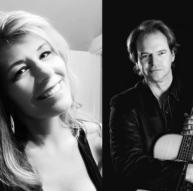 Split portrait of female vocalist and male guitarist